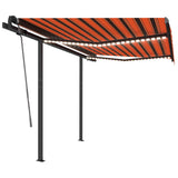 Vidaxl Luifel extensible manuellement avec LED 3,5 x 2,5 m d'orange et brun