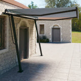 VidaXL Auvent extensible manuellement avec poteaux 4x3 m bleu et blanc