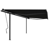 VidaXL Auvent extensible manuellement avec poteaux 4x3 m anthracite