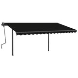 VidaXL Auvent extensible manuellement avec poteaux 4x3 m anthracite