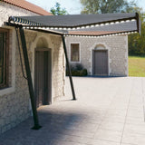 Auvent VidaXL extensible manuellement avec LED 4x3 m bleu et blanc