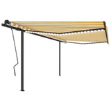 VidaXL Auvent extensible manuellement avec LED 4x3 m jaune et blanc