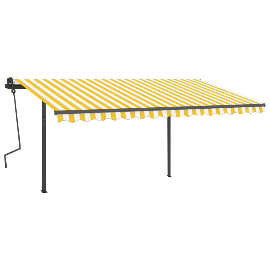 VidaXL Auvent extensible manuellement avec LED 4x3 m jaune et blanc