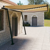 VidaXL Auvent extensible manuellement avec LED 4x3 m jaune et blanc