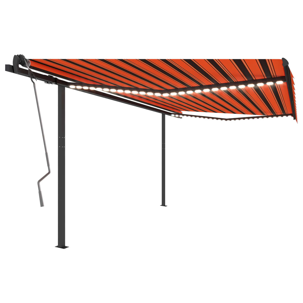 VidaXL Auvent automatique avec LED et capteur de vent 4x3 m orange et marron