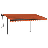 VidaXL Auvent automatique avec LED et capteur de vent 4x3 m orange et marron