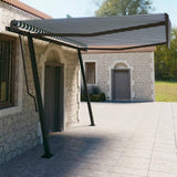 Auvent VidaXL extensible automatiquement avec poteaux 4,5x3 m bleu et blanc