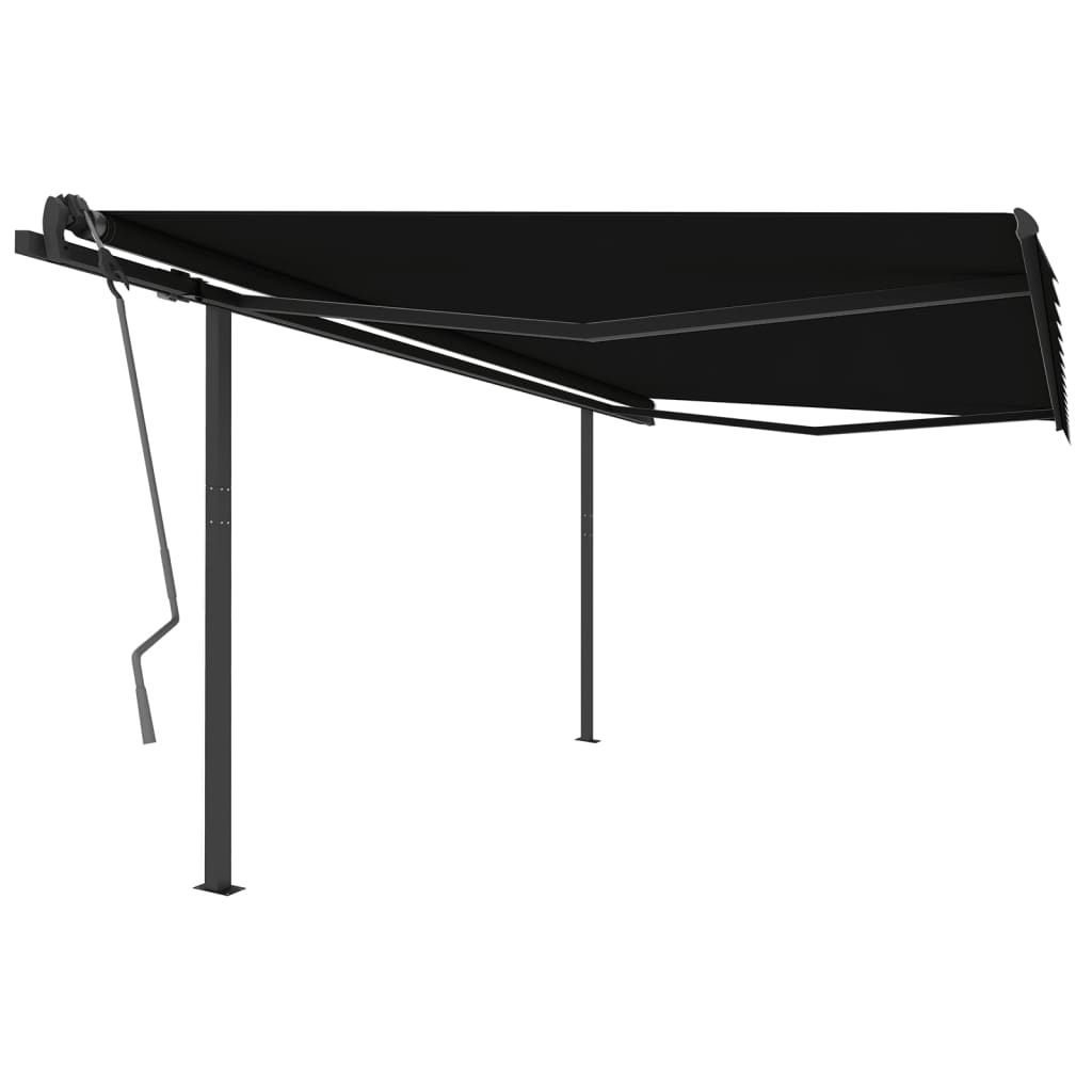 Auvent VidaXL extensible automatiquement avec poteaux 4,5x3 m couleur anthracite