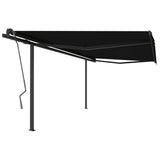 Auvent VidaXL extensible automatiquement avec poteaux 4,5x3 m couleur anthracite