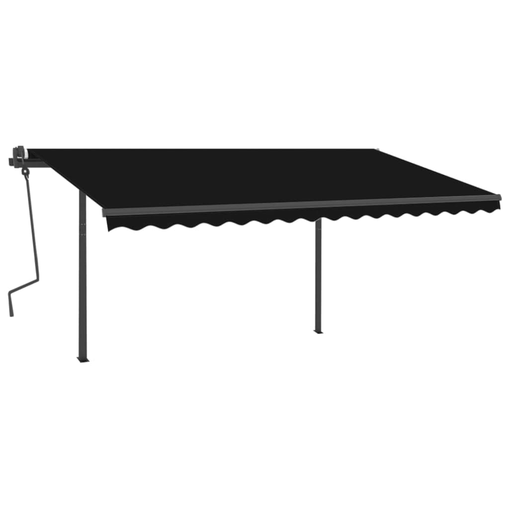 VidaXL Auvent automatique avec LED et capteur de vent 4,5x3 m couleur anthracite