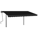 VidaXL Auvent automatique avec LED et capteur de vent 4,5x3 m couleur anthracite
