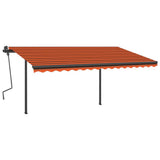VidaXL Auvent automatique avec LED et capteur de vent 4,5x3 m orange marron