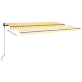 VidaXL Auvent extensible manuellement avec LED 5x3 m jaune et blanc