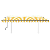 VidaXL Auvent extensible manuellement avec LED 5x3 m jaune et blanc