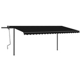 VidaXL Auvent extensible manuellement avec LED 5x3 m anthracite
