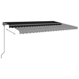 VidaXL Auvent extensible manuellement avec LED 5x3 m anthracite