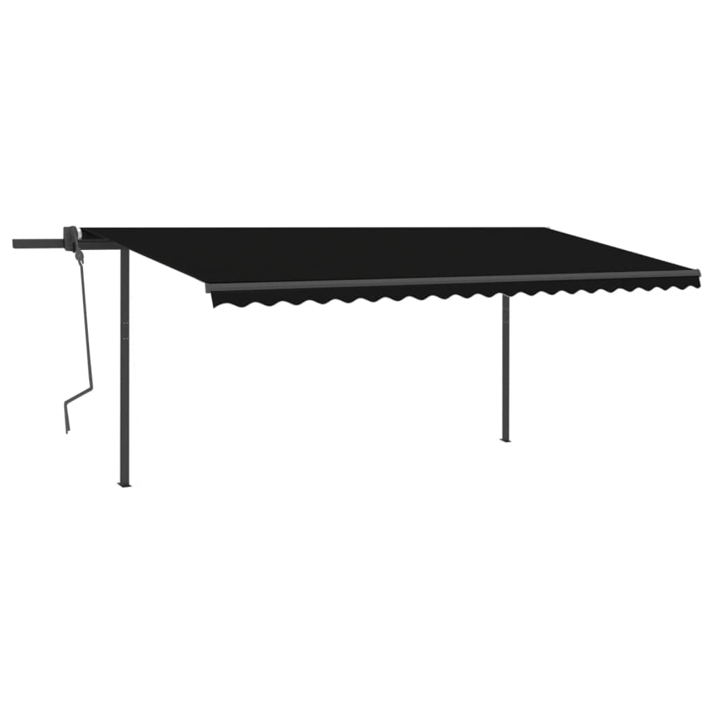 Auvent VidaXL extensible automatiquement avec poteaux 5x3 m anthracite