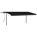 Auvent VidaXL extensible automatiquement avec poteaux 5x3 m anthracite