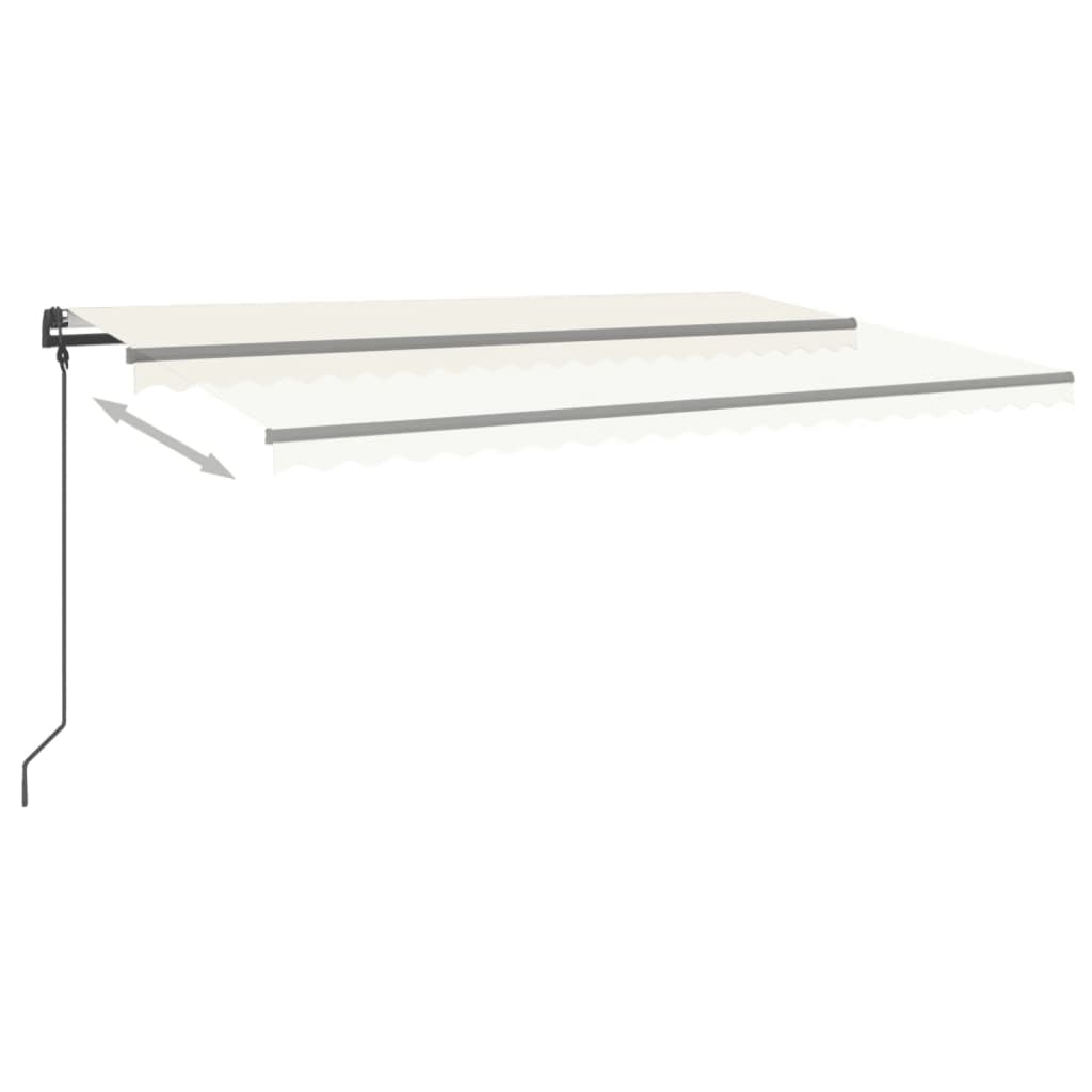 VidaXL Auvent automatique avec LED et capteur de vent 5x3 m couleur crème