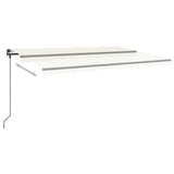 VidaXL Auvent automatique avec LED et capteur de vent 5x3 m couleur crème