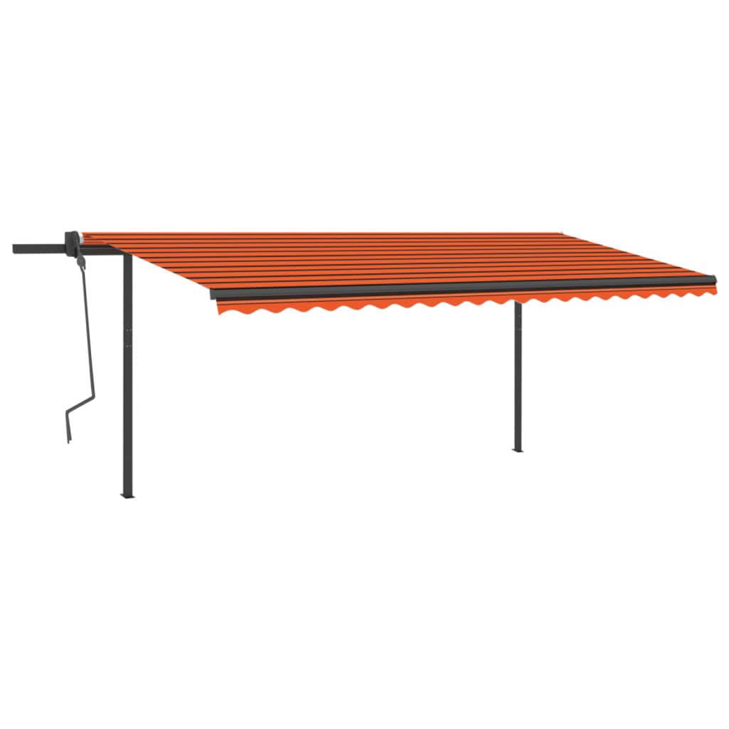 VidaXL Auvent automatique avec LED et capteur de vent 5x3 m orange et marron