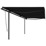 Vidaxl luifel extensible manuellement avec des poteaux 6x3 m anthracite -colored