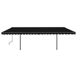 Vidaxl luifel extensible manuellement avec des poteaux 6x3 m anthracite -colored