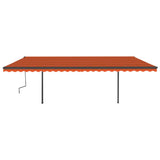 Vidaxl luifel extensible manuellement avec des poteaux 6x3 m orange et brun