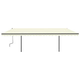 Vidaxl Luifel extensible manuellement avec LED 6x3 M Cream -Colored
