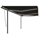 Vidaxl Luifel extensible manuellement avec un LED 6x3 M anthracite -colored