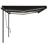 Vidaxl Luifel extensible manuellement avec un LED 6x3 M anthracite -colored