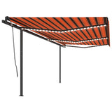 Vidaxl luifel extensible manuellement avec LED 6x3 m orange et brun