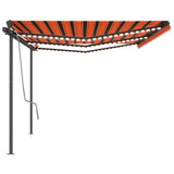 Vidaxl luifel extensible manuellement avec LED 6x3 m orange et brun