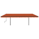 Vidaxl luifel extensible manuellement avec LED 6x3 m orange et brun