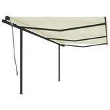 Vidaxl Luifel extensible automatiquement avec des poteaux 6x3 M CRAME -COLORES