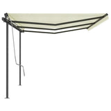 Vidaxl Luifel extensible automatiquement avec des poteaux 6x3 M CRAME -COLORES