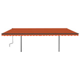 Vidaxl Luifel extensible automatiquement avec des poteaux 6x3 m orange et brun