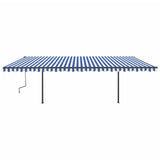 Vidaxl luifel automatique avec led et capteur de vent 6x3 m bleu et blanc