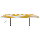 Vidaxl luifel automatique avec led et capteur de vent 6x3 m jaune et blanc