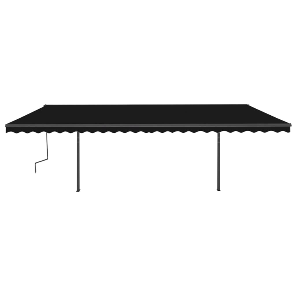 Vidaxl luifel automatique avec led et capteur de vent 6x3 m anthracite -colored