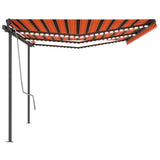 Vidaxl luifel automatique avec led et capteur de vent 6x3 m orange et marron