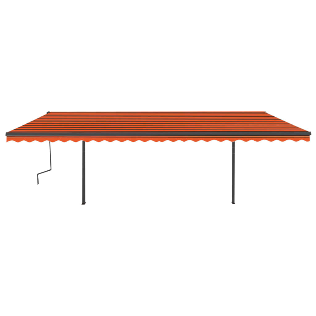 Vidaxl luifel automatique avec led et capteur de vent 6x3 m orange et marron