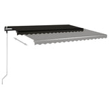VidaXL Auvent extensible manuellement avec poteaux 4x3,5 m anthracite