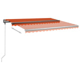 Auvent VidaXL extensible manuellement avec poteaux 4x3,5 m orange et marron