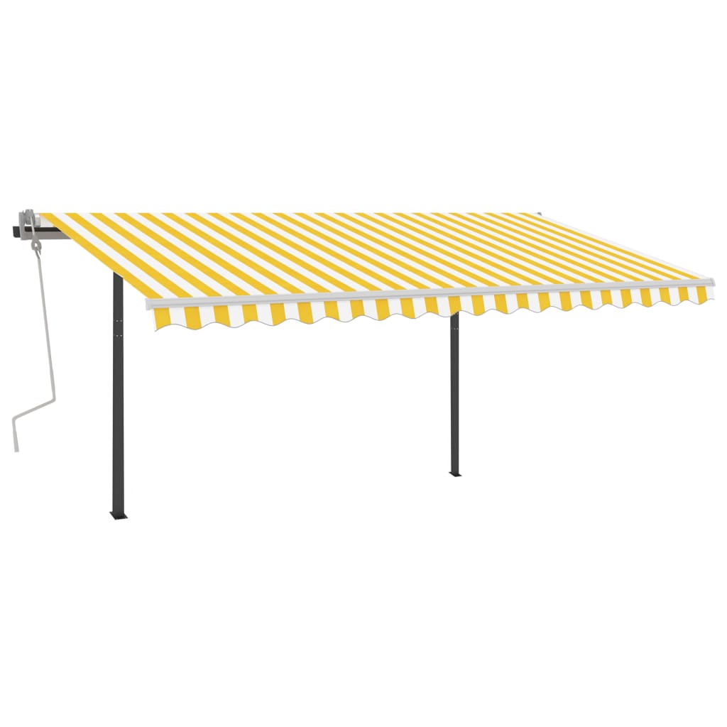 VidaXL Auvent extensible manuellement avec LED 4x3,5 m jaune et blanc