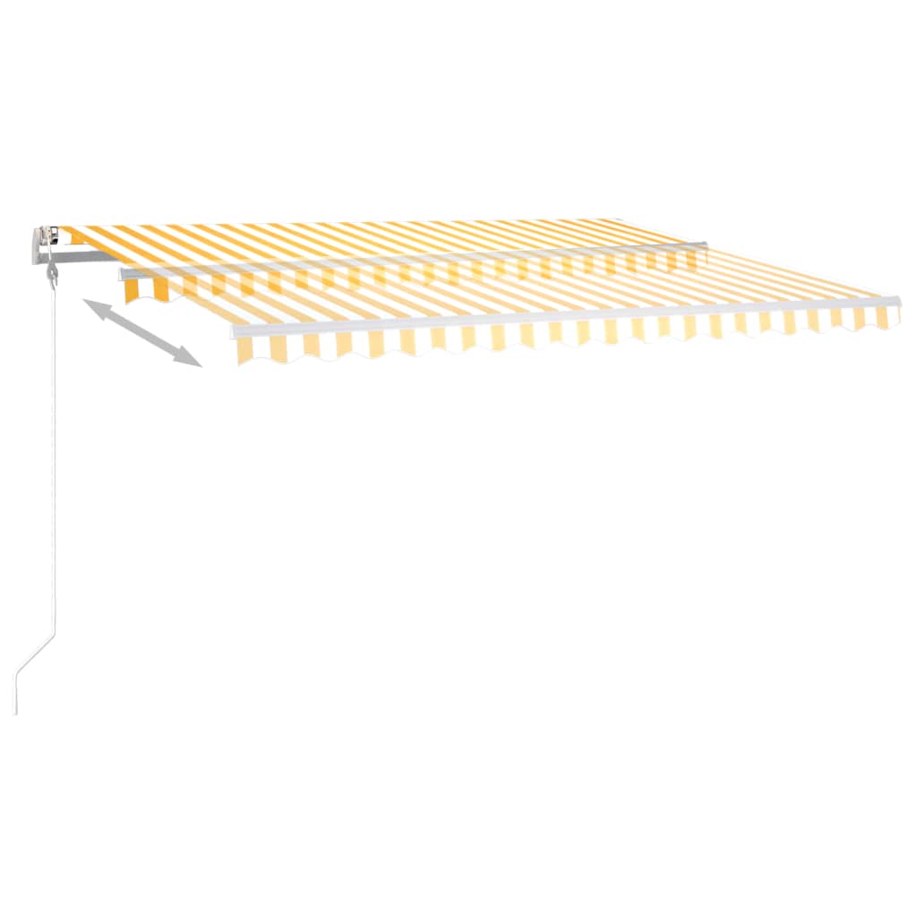 VidaXL Auvent extensible manuellement avec LED 4x3,5 m jaune et blanc
