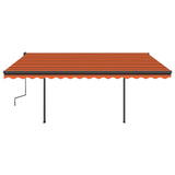 Vidaxl Laaifel mat Posts manuell verlängeren 4,5x3.5m orange a brong