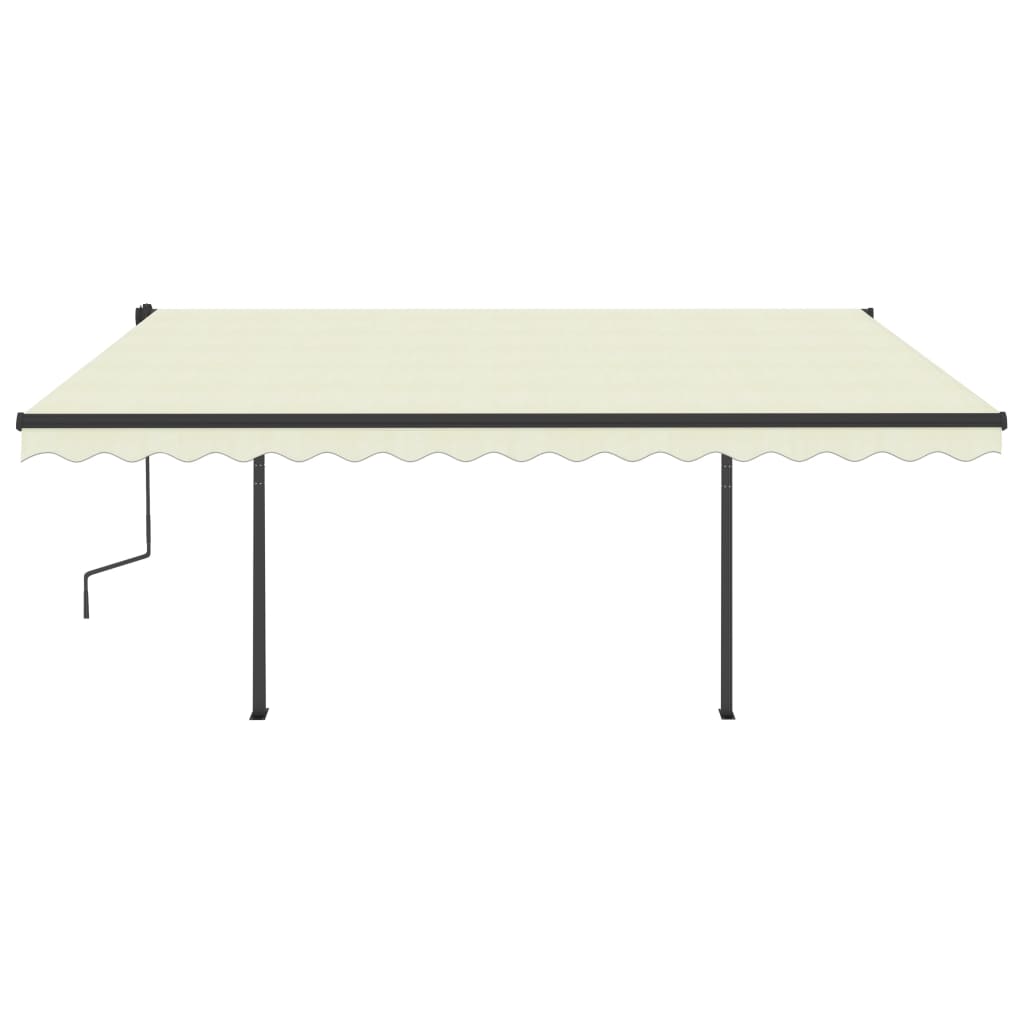 VidaXL Auvent extensible manuellement avec LED 4,5x3,5 m crème