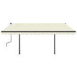 VidaXL Auvent extensible manuellement avec LED 4,5x3,5 m crème