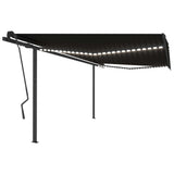 VidaXL Auvent extensible manuellement avec LED 4,5x3,5 m anthracite
